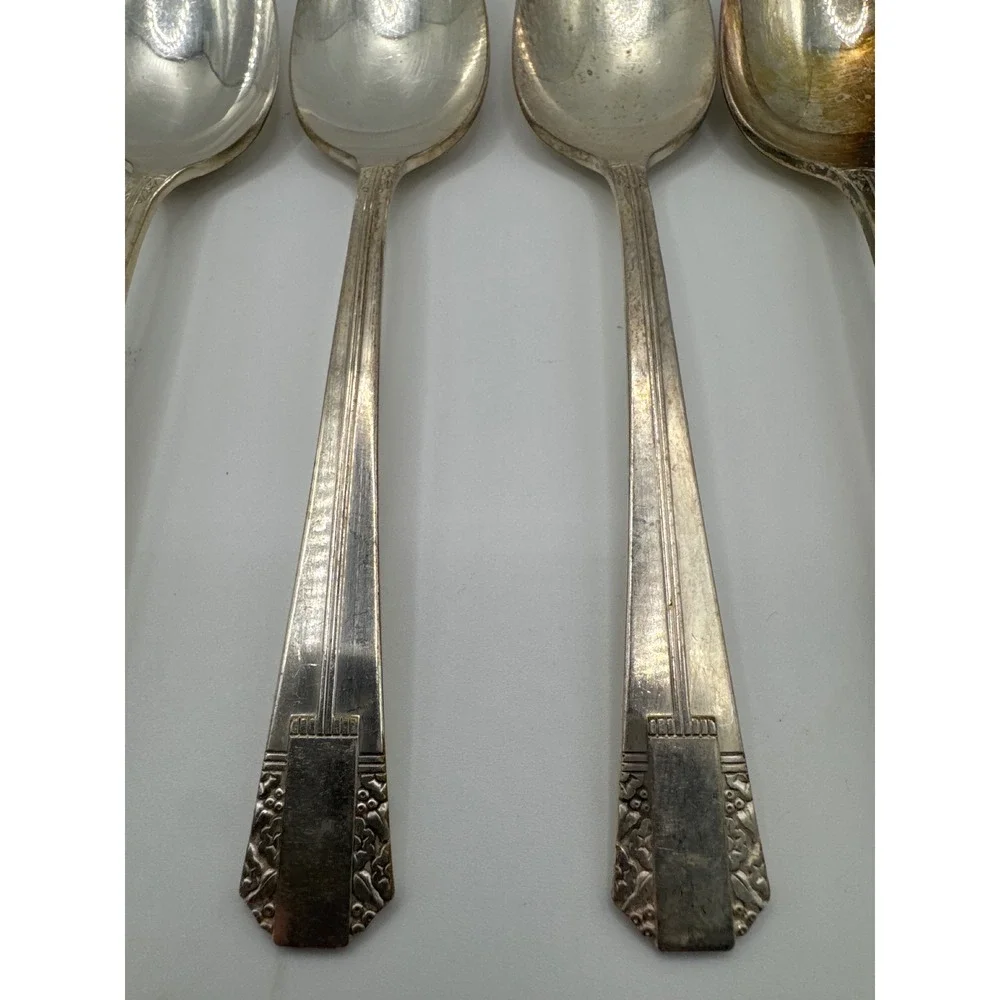 Oneida Wm A Rogers Park Lane Silverplate Teaspoons Set of 6 Vintage 1936 6in
